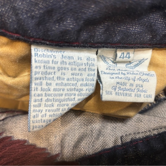 Robins Jean Embellished Rhinestone Straight SZ 44 Y2K - Picture 8 of 9